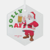  Jolly AF Funny Beer Kerstman Glas Ornament (Voorkant)