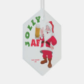 Jolly AF Funny Beer Kerstman Glas Ornament (Voorkant Rechts)