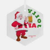  Jolly AF Funny Beer Kerstman Glas Ornament (Achterkant)