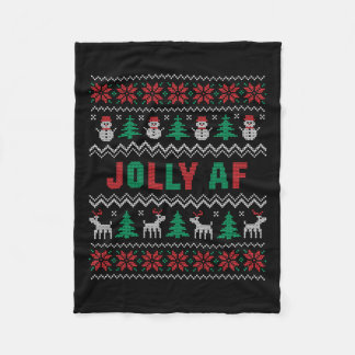 Jolly Af Funny Christmas Fleece Deken