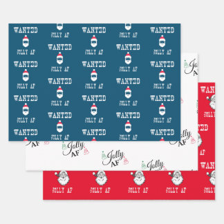 Jolly AF Funny kerstset — Papieren pakbladen Inpakpapier Vel