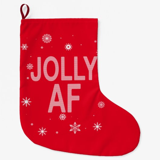 Jolly AF Funny Ugly KerstSweater Style Grote Kerstsok (Voorkant)