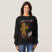 Jolly AF Gingerbrood Man Body Builder Ugly Christm Trui (Voorkant volledig)