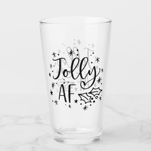Jolly AF | Kerstavond Drink Humor Glas (Achterkant)