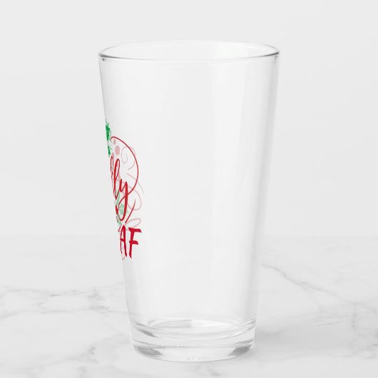 Jolly AF-kerstfeest Drink Humor Glas (Links)