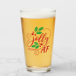 Jolly AF-kerstfeest Drink Humor Glas