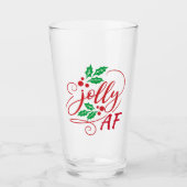 Jolly AF-kerstfeest Drink Humor Glas (Voorkant)