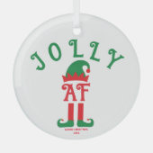 Jolly AF - Kerstversiering, Santa's Helper Elf Glas Ornament (Voorkant)
