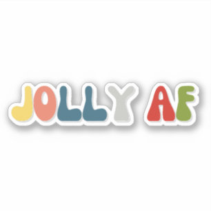 Jolly AF sarcastische retro lettertypekleur Sticker