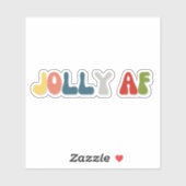 Jolly AF sarcastische retro lettertypekleur Sticker (Vel)