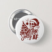 Jolly Af Skelet Snarky Kerst Sarcasme Grappig Ronde Button 5,7 Cm (Voorkant /achterkant)