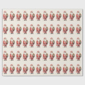 Jolly Afro-Amerikaanse Kerstman met Cadeaus Cadeaupapier (Vlak)