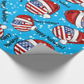 Jolly American Flag KerstStyle Cadeaupapier (Hoek)