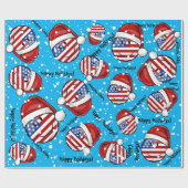 Jolly American Flag KerstStyle Cadeaupapier (Vlak)