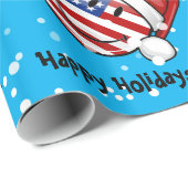 Jolly American Flag KerstStyle Cadeaupapier (Rol Hoek)