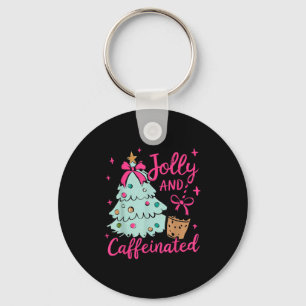 Jolly & Caffeinated Coffee Coquette Boog Kerst Sleutelhanger