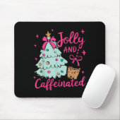 Jolly &amp; Caffeinated Coffee Coquette Bow Xmas T Muismat (Met muis)