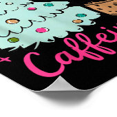 Jolly & Caffeinated Coffee Coquette Bow Xmas T Poster (Hoek)