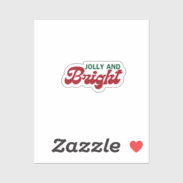Jolly and Bright Holiday Sticker