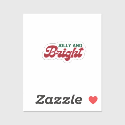 Jolly and Bright Holiday Sticker (Vel)
