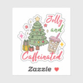 Jolly and Caffeinated Holiday Stickers (Vel)