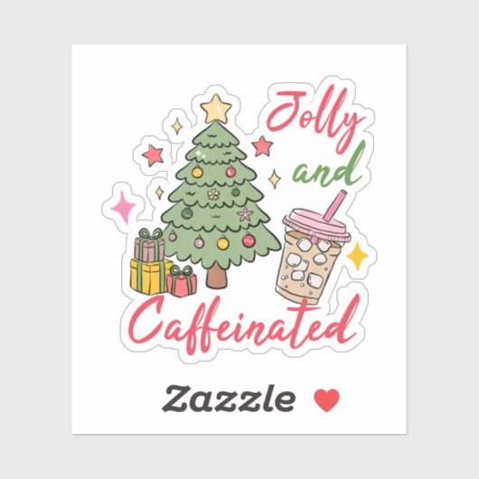Jolly and Caffeinated Holiday Stickers (Vel)