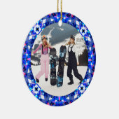 Jolly and Festive kerstfoto Afbeelding Lijst Keramisch Ornament (Rechts)