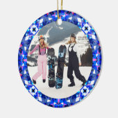 Jolly and Festive kerstfoto Afbeelding Lijst Keramisch Ornament (Links)