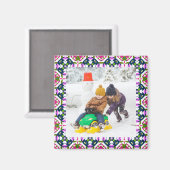 Jolly and Festive kerstfoto Afbeelding Lijst Magneet (Voorkant / Achterkant)