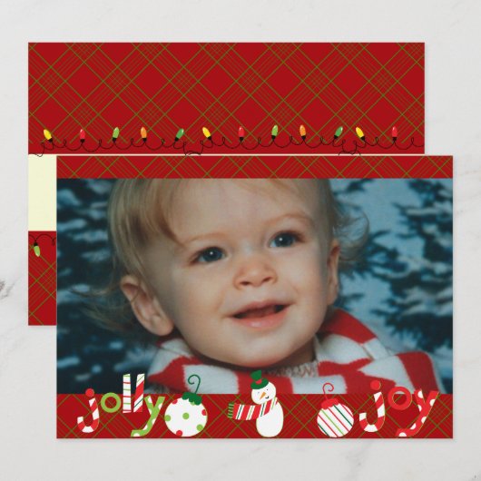 Jolly and Joy Gepersonaliseerd Holiday-fotokaart Feestdagenkaart (Voorkant / Achterkant)