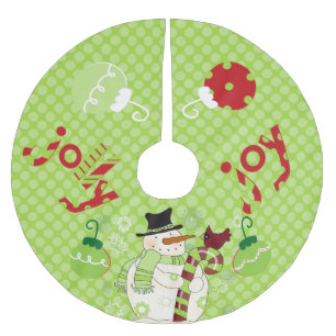 Jolly and Joy Snowman Holiday Tree Skirt Kerstboom Rok