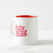 Jolly Babe Trendy Pink Christmas Font Tweekleurige Koffiemok (Voorkant links)