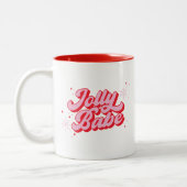 Jolly Babe Trendy Pink Christmas Font Tweekleurige Koffiemok (Links)