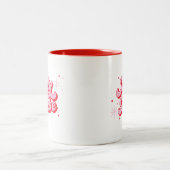Jolly Babe Trendy Pink Christmas Font Tweekleurige Koffiemok (Center)