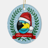 Jolly Bahamas Vlag kerststijl Keramisch Ornament (Links)