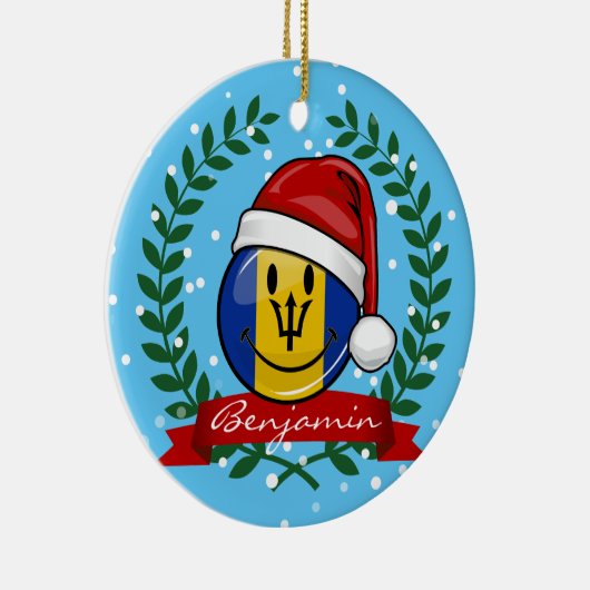Jolly Barbados Flag kerststijl Keramisch Ornament (Rechts)