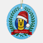 Jolly Barbados Flag kerststijl Keramisch Ornament (Links)