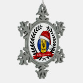 Jolly Barbados Flag kerststijl Tin Sneeuwvlok Ornament (Links)
