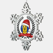 Jolly Barbados Flag kerststijl Tin Sneeuwvlok Ornament (Rechts)