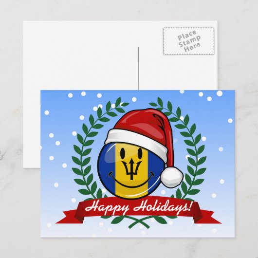 Jolly Barbados Vlag Kerststijl Feestdagenkaart (Voorkant / Achterkant)