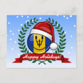 Jolly Barbados Vlag Kerststijl Feestdagenkaart (Voorkant)