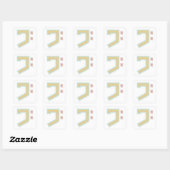 jolly bass clef vierkante sticker (Vel)