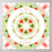 Jolly Be Merry en Helderrode groene kerstster Poster (Voorkant)
