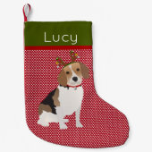 Jolly Beagle Personalized Kleine Kerstsok (Voorkant)