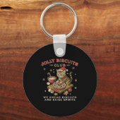 Jolly Biscuits Club _ Vintage Kerstkat Baker Sleutelhanger (Voorkant)