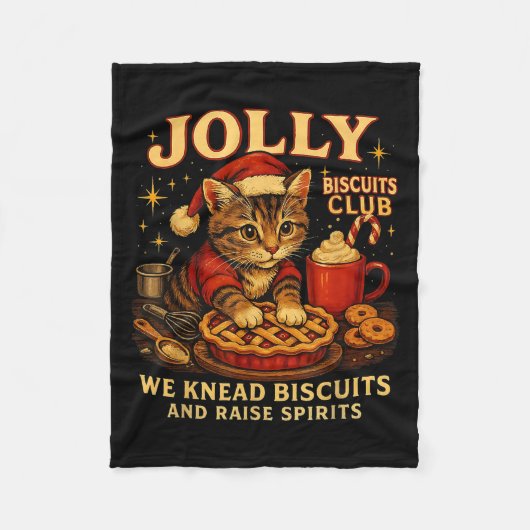 Jolly Biscuits Club We Knead Cat Xmas  Fleece Deken (Voorkant)