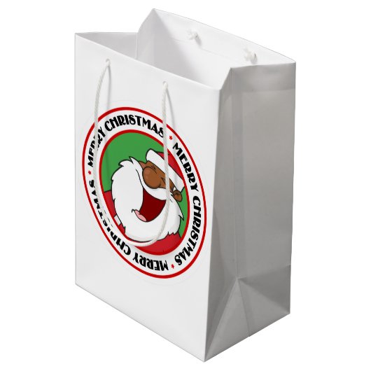 Jolly Black Saint Nicholas 2 Medium Cadeauzakje (Achterkant Gekanteld)