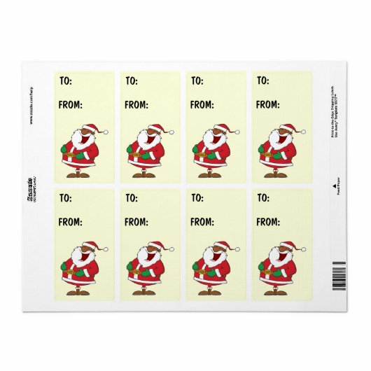 Jolly Black Saint Nicholas Gift Label (Full Sheet)