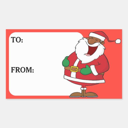 Jolly Black Saint Nicholas Gift Label Sticker (Voorkant)