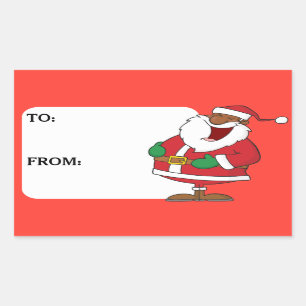 Jolly Black Saint Nicholas Gift Label Sticker